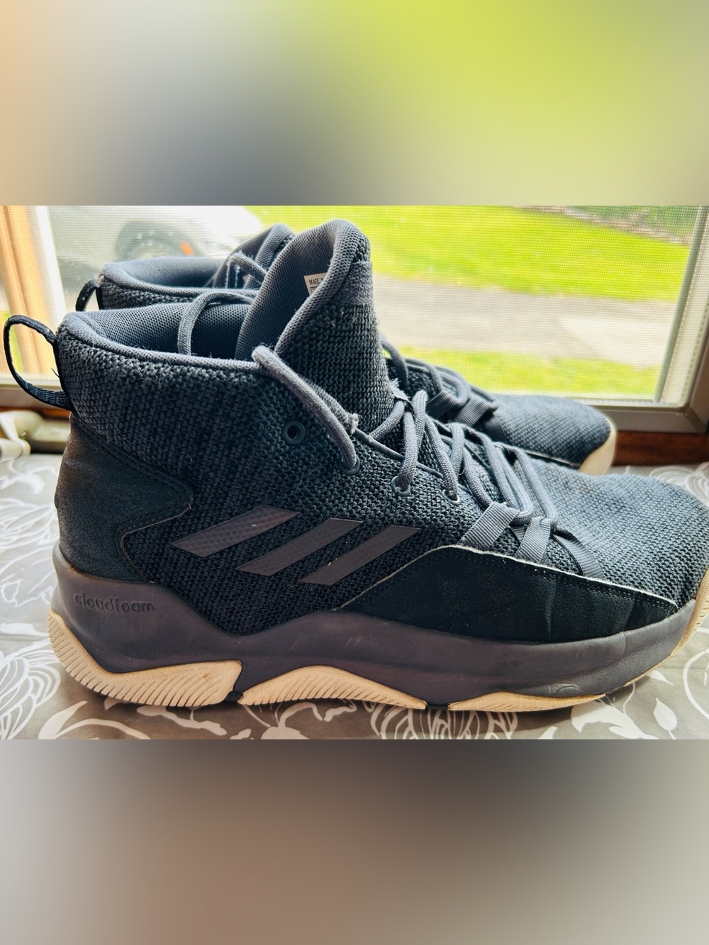 Adidas Streetfire Black / Grey  Knit High-Top Basketball Sneakers